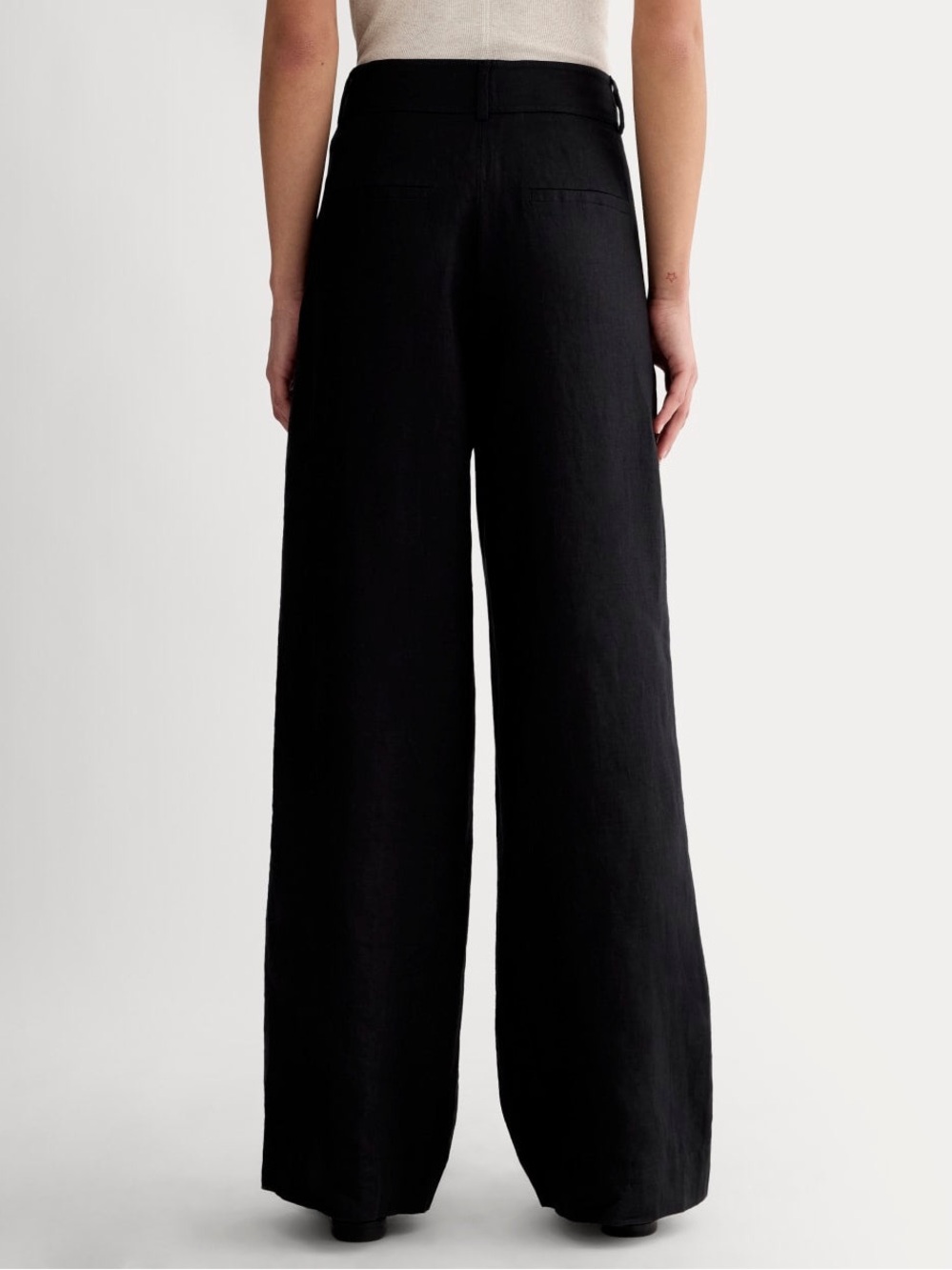 Everlane The Linen Way-High Drape Pant Black 100% European Flax Linen Size 0 - Picture 16 of 16